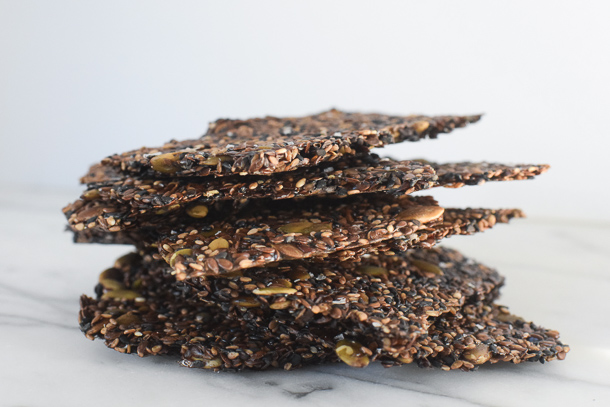 seed crackers stacked on top of each other