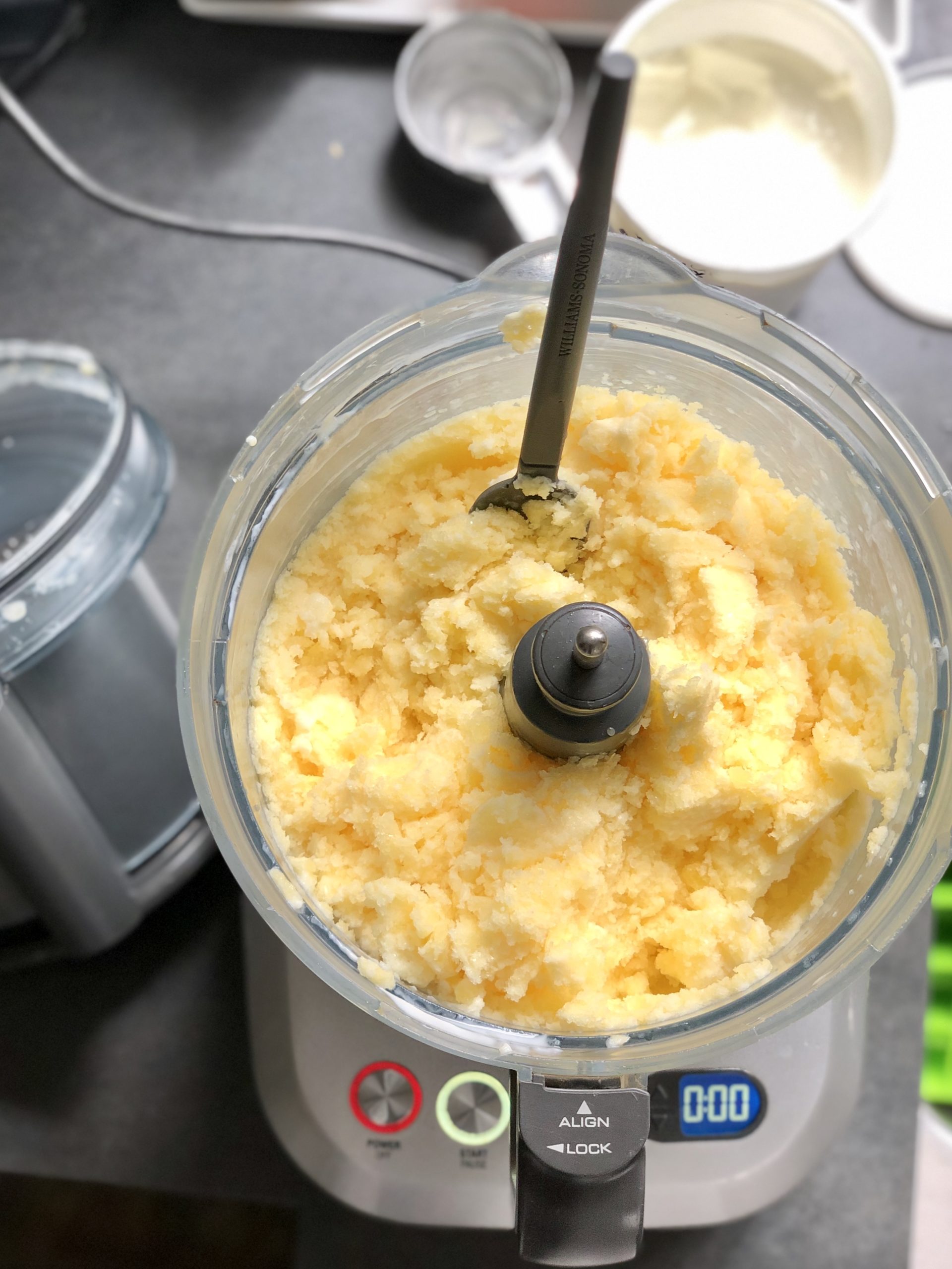 processed sherbet in a food process or with a spoon