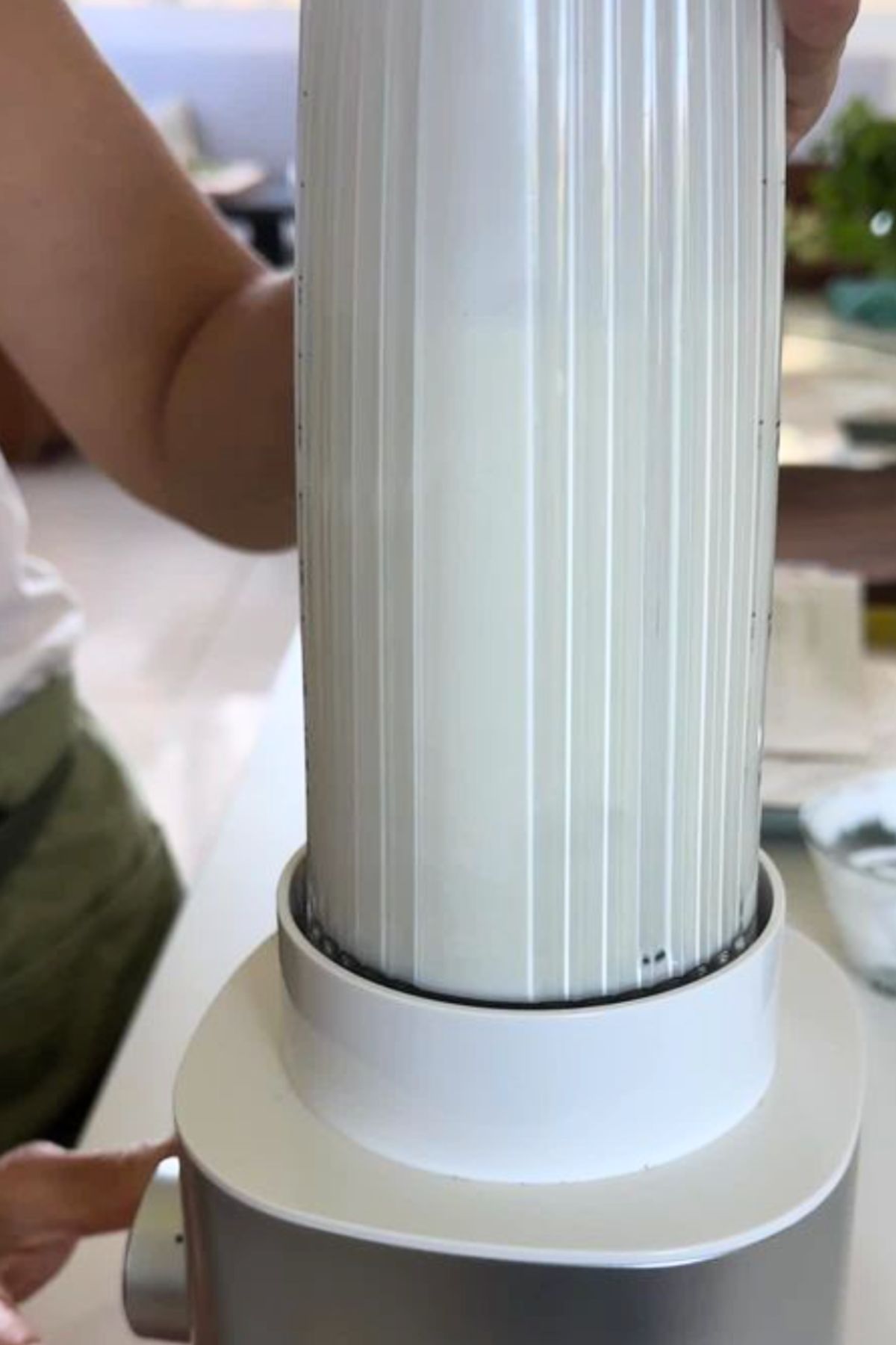 whipped feta ingredients in a small blender