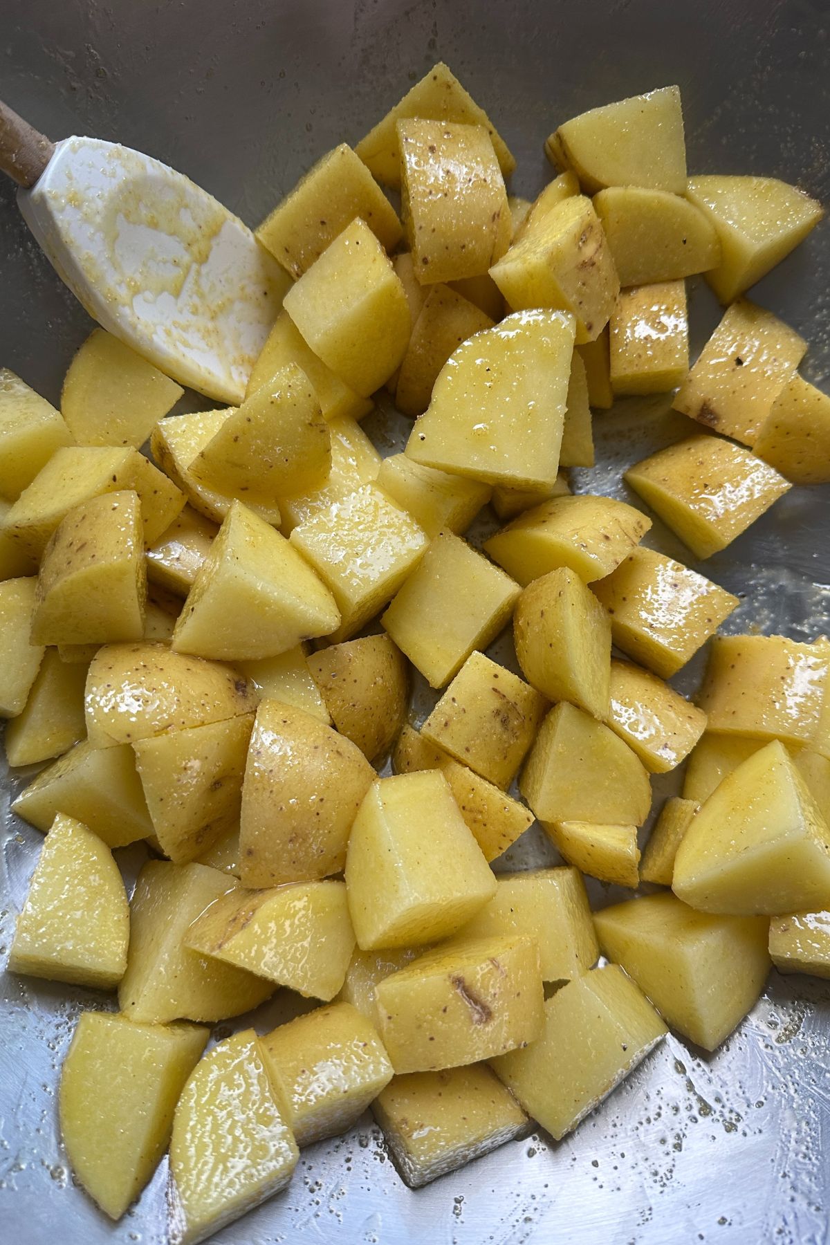 potatoes on a piece of parchment paper