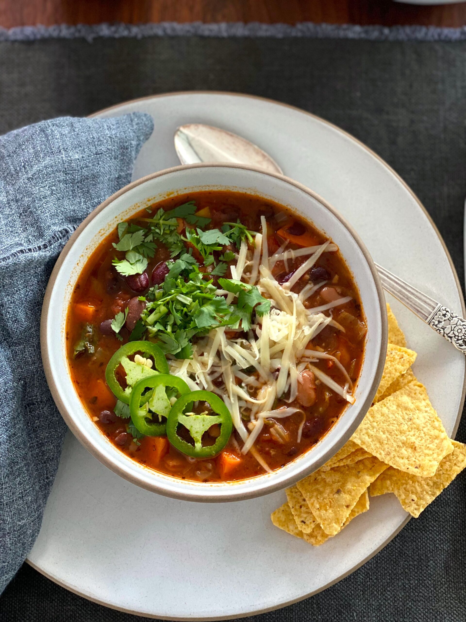 veggie chili in a bowl